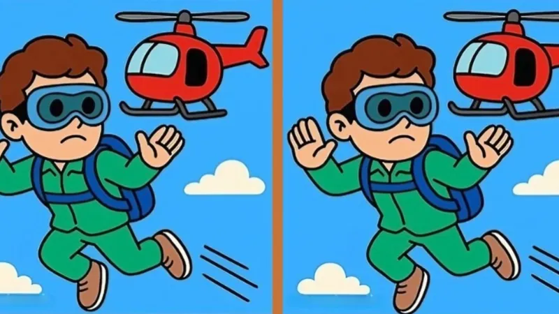 Helikopterden atlayan iki paraşütçü arasındaki 3 farkı sadece yüksek IQ'su olanlar 18 saniyede buluyor