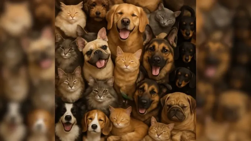 Zeka Testi: Kedi ve Köpek Arasındaki Kuşu Bulabilir misin?